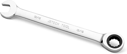 Jetech 13/16 inch Ratcheting Combination Wrench, Industrial Grade Gear Spanner with 12-Point Design, 72-Tooth Ratchet, Forged and Heat-Treated Cr-V Steel, SAE