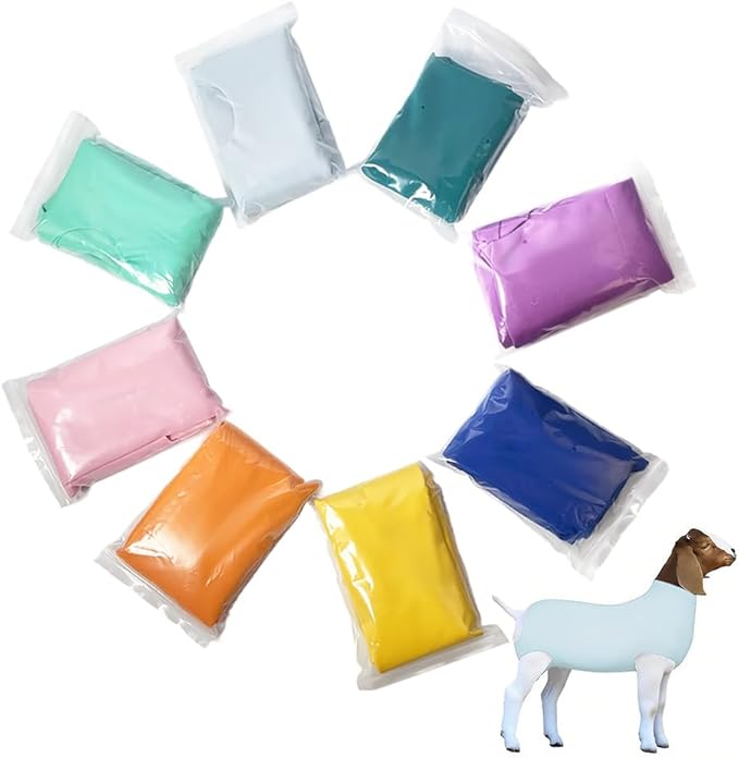 Spandex Goat Tube for Show Goats - Show Livestock Supplies: Goat Covers & Blankets Rich in Color (Medium, Large) (Light Grayish Blue, Medium)