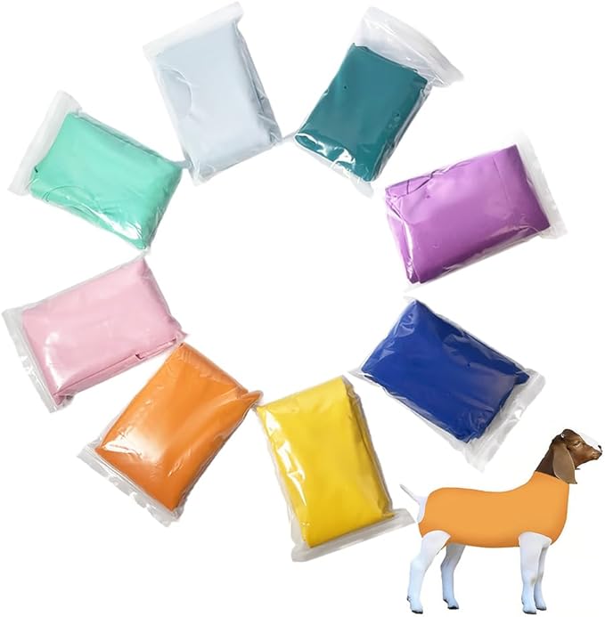 Spandex Goat Tube for Show Goats - Show Livestock Supplies: Goat Covers & Blankets Rich in Color (Medium, Large) (Orange, Large)