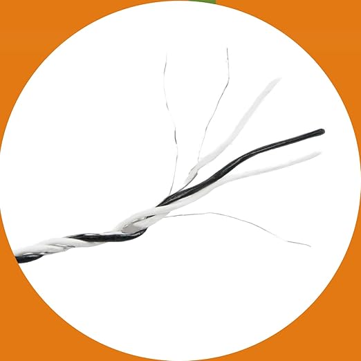 Electric Fence Polywire, 656ft (200m), 3 Aluminum Strands, UV-Resistant PVC, 0.1in (2.5mm) Diameter, 256 lbs Tensile Strength, for Livestock and Rotational Grazing, White and Black