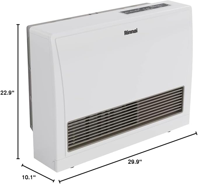 Rinnai EX22DTWN Direct Vent Wall Furnace, Indoor Natural Gas Heater, Energy Efficient Space Heater, 21,500 BTU, White