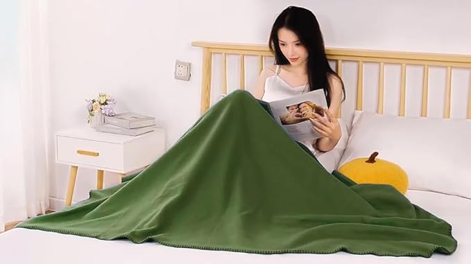 (24 Pack) Bulk Fleece 50x60 Throw Blankets for Wedding Favors, Homeless Women, Men, Homes, Bed, Sofa, Couch, Office, Pet Blankets, Travel | Soft Warm Lightweight Throw Blankets in Bulk (Dark Green)