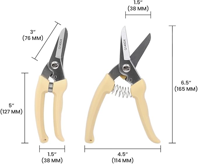 Zenport Q140DX-3PK of Pruners, Floral Bunch Cutter, Hoof Trimmer, Hard Chrome Plated, Multipurpose, 7-Inch, 3-Pack