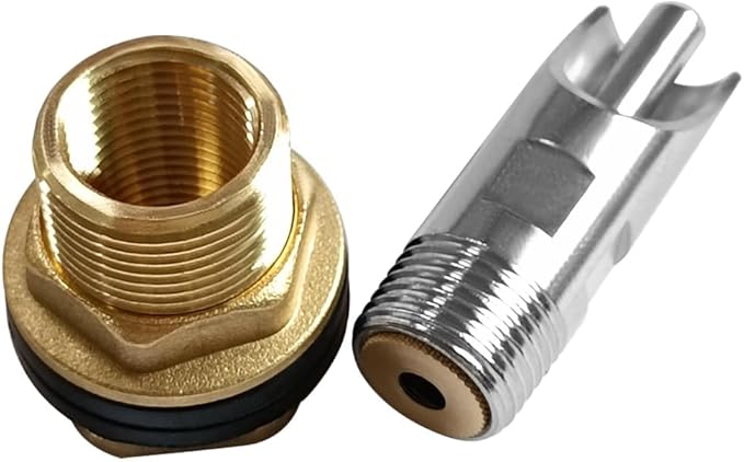 Joywayus 5PCS Stainless Steel Automatic Pig Nipple Water Drinker Feeder Waterer + 5PCS Brass Water Tank Connector Bulkhead Fitting + 1PCS Hole Opener Kit for Sows Piglets Drinking