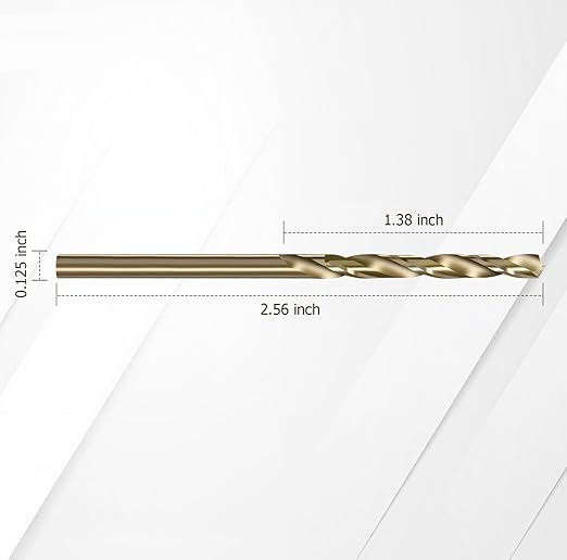 10-Piece M35 Cobalt Drill Bits, Laicky 1/8 in HSS Drill Bits 135 Degree Split Point Brocas para Metal Madera Twist Drill Bits for Hardened Steel, Stainless Steel, Aluminum, Plastic and Wood