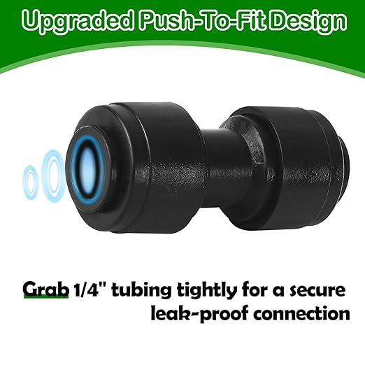 30 Pack 1/4 Inch Drip Irrigation Coupling Fittings - 1/4'' Drip Line Push-to-Fit Connectors for 1/4 Inch Drip Irrigation Tubing Leak Free Lock Coupler Parts for Drip Irrigation System