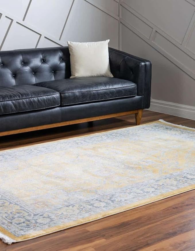 Unique Loom Baracoa Collection Area Rug - Prado (7' 1" x 10' Rectangle, Yellow/ Ivory)