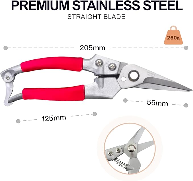 Goat Hoof Trimmers and Farrier Shears – Versatile Hoof, Wire, and Pipe Cutting Tool for Livestock – (Silver-Red 1pack)