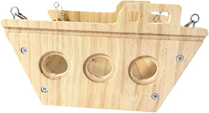 Hamster Cage Swing Toy Wood Chinchilla Hammock Exercise Fun Interactive Multifunctional Wooden Hanging Decor for Small Animal