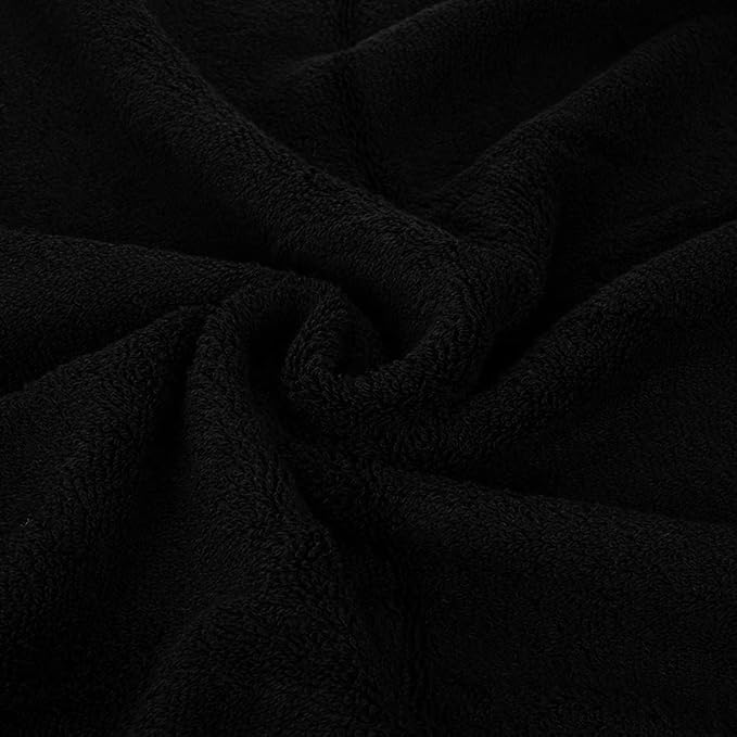 CASA COPENHAGEN Solitaire Mix 6 Pieces Towel Set- Grey Violet + Black, 600 GSM 2Bath Towel 2Hand Towel 2Washcloth, Designed in Denmark Made of Soft Egyptian Cotton for Bathroom, Kitchen & Shower