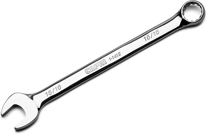 Capri Tools 15/16-inch Combination Wrench, 12 Point, SAE, Chrome (1-1412)