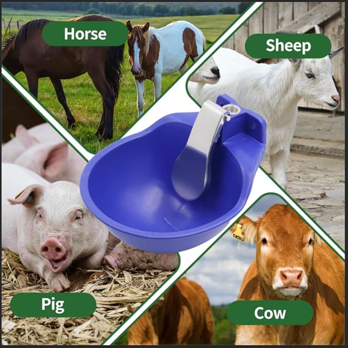 Automatic Livestock Water Troughs Bowl Large Livestock Water Fountain Tool Pet Feeding Bowls, Automatic Water Dispenser Bowl, Automatic Drinking Water Bowl for Sheep Horses Cattle Pigs Dog