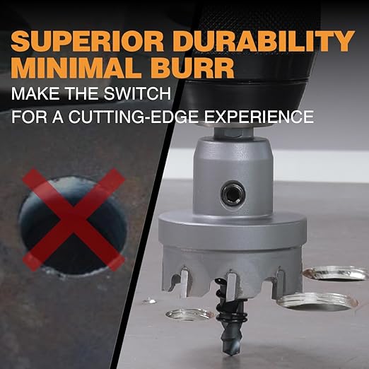 Tungsten Carbide Tipped Hole Cutter, 2 inch TCT Hole Saw with Hole Depth Heavy Duty for Stainless Steel, Mild Steel, Iron, Copper, Brass, Plastic