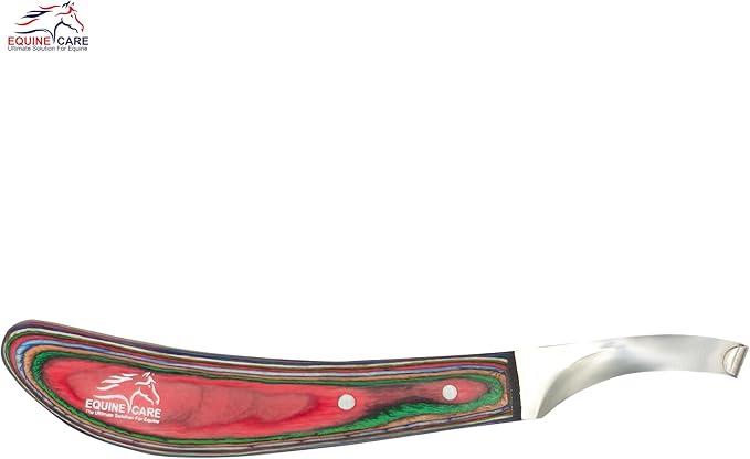 Equine Care Farrier Hoof Knife (Left-Handed) | Razor Sharp J2 Stainless Steel Blade, Ergonomic Handle | Professional Grade Precision Tool for Horse, Cow, Goat & Livestock Hoof Trimming & Shoeing.