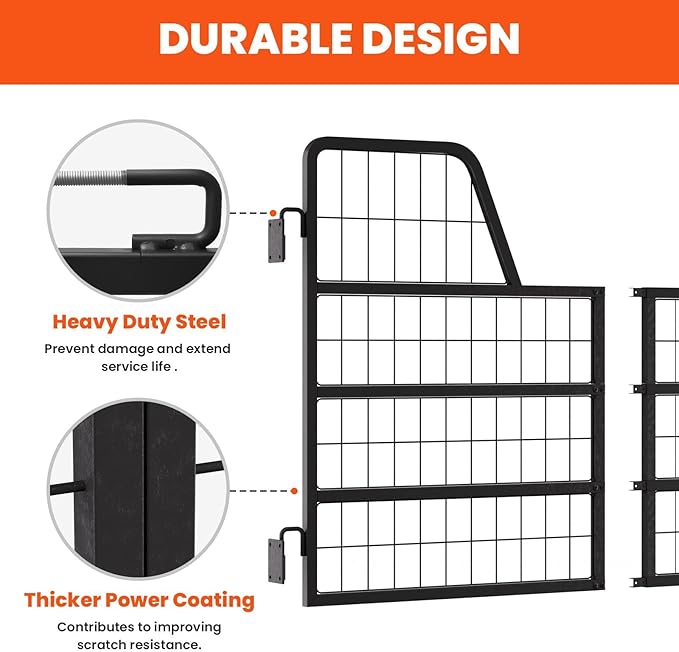 1" Thick Steel Frame Horse Stall Guard, Heavy Duty Horse Stall Gate, 48" Wide X 32" High High Stall Guards for Horses, Fits Standard Barn Doorways