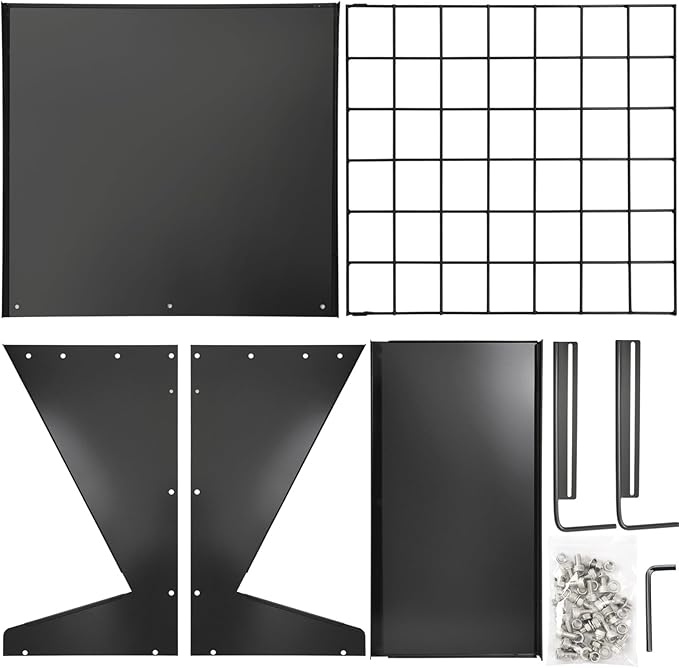 Wall Mount Hay Rack, Heavy-Duty Galvanized Metal 2 in 1 Hay and Grain Feeder, Livestock Feeder with Adjustable Distance, Hay Feeder for Goats, Sheep, Horse