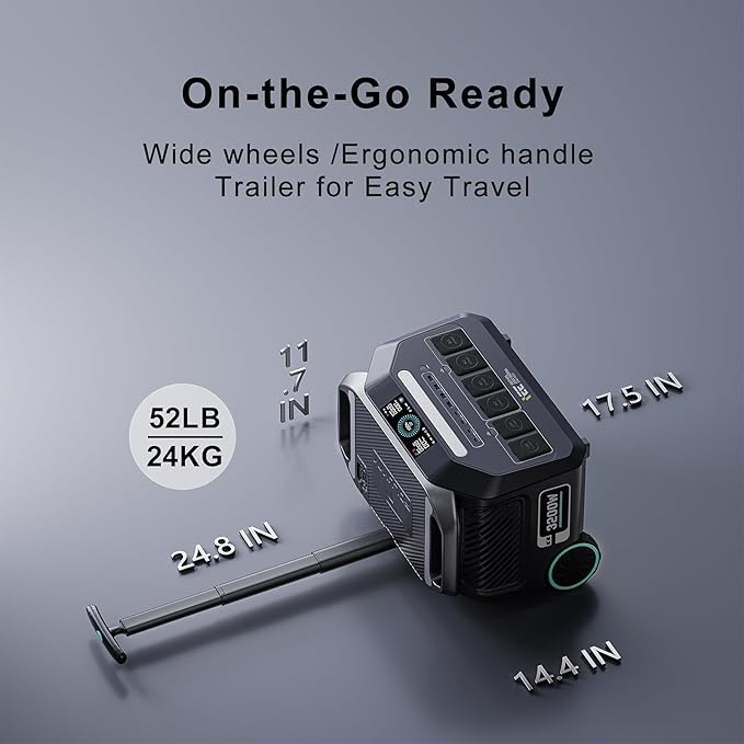 IEE P3200 Portable Power Station 3200W with 4x200W Solar Panel, 2048Wh Solar Generator, 1800W AC Charging, AC Outlets x 4, LiFePO4 Battery Power Station for Home Backup, Camping, RV, Emergency