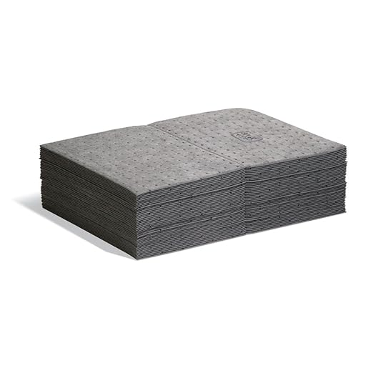 PIG Premium Absorbent Mat Pads | 50 Oil Absorbent Pads | The Original PIG Mat | 15" x 20" Oil Pads | Each Pad Absorbs 28 oz | Total Absorbency is 11 Gallons | 50-Count | MAT231