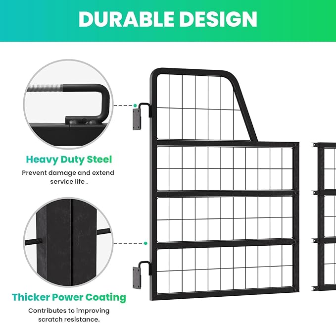 48" W x 32" H Stall Guards for Horses, Essential Horse Stall Accessories Featuring Heavy Duty Steel Horse Stall Door, Two-Way Swing Yoke Design.