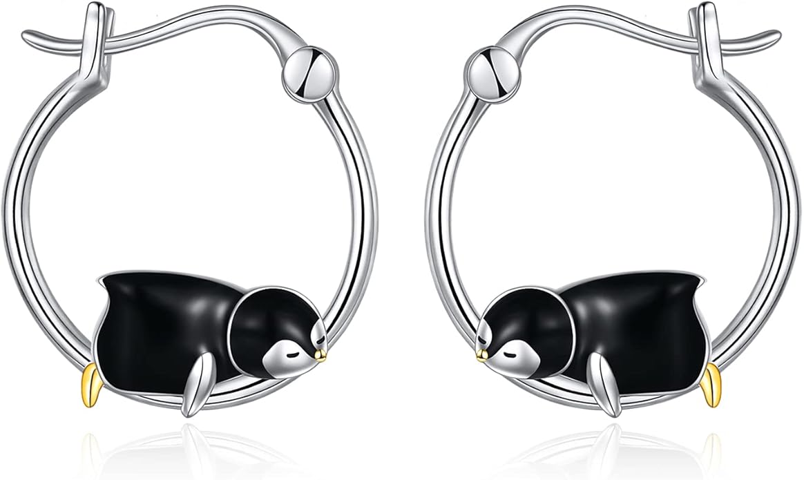 Fox/Pig/Mushroom/Cat Earrings Sterling Silver Cute Hoop Earrings Animal Jewelry Gifts for Women Daughter