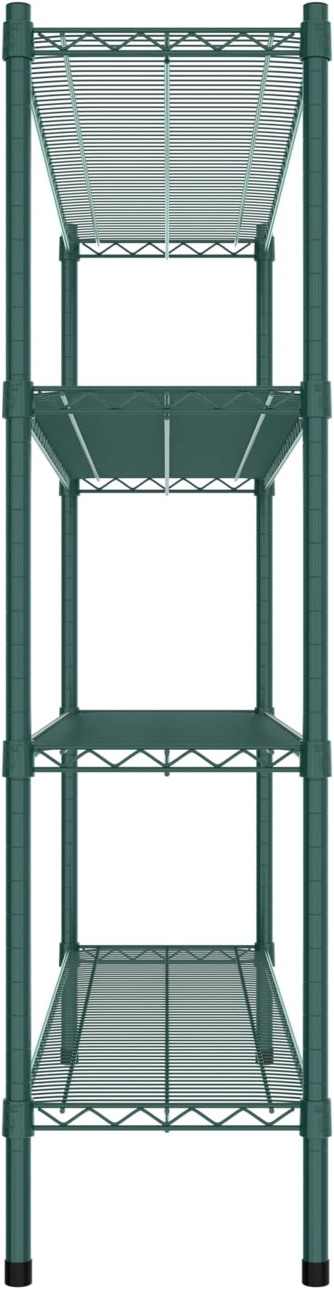 Commercial NSF Listed Green Epoxy Stationary Wire Shelving Kit 14" x 54" x 54", with 4 Shelves Perfect for Warehouse, Walk-in Refrigerator, Freezer, Grocery Store, Restaurant, Dishroom