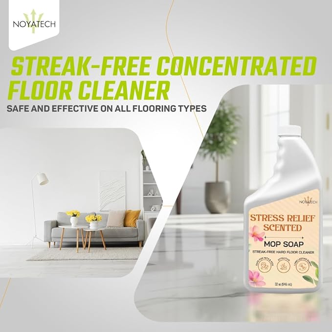 Mop Soap Highly Scented Stress Relief Fragrance. Floor Cleaner Concentrate – Non-Toxic, Pet safe, No Residue – Safe for Tile, Stone, Marble, Wood, & Grout – For All Mop Types – Made in USA