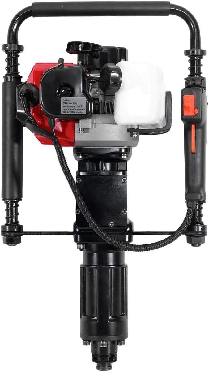 GAS T Post Driver Lightweight Handheld 2 Stroke Gasoline Pile Piling Tool Portable Petrol Powered Pile Pounder for Farm Fencing