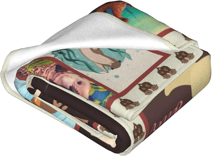 Sea Otter Decor Throw Blanket - Warm, Soft, Plush, Lightweight Fleece Flannel - Otter Stuff Blanket Gifts for Girls, Kids, Baby, Boys, Women, Men, Adults - 60"X80"
