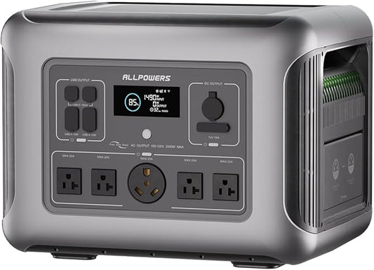 ALLPOWERS 2500W Home Backup Battery with 30A RV Output, 2016Wh LiFePO4 Portable Power Station with UPS for Home Use, Outdoor Camping, Off-Grid Emergency, Fast 1-Hr Recharge