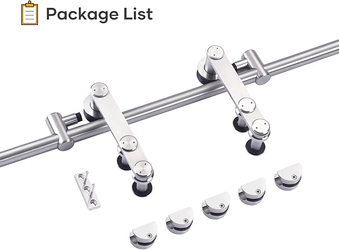 EaseLife 6 FT Stainless Steel Sliding Barn Door Hardware Track Kit,Heavy Duty,Anti-Rust Anti-Corrosion,Slide Smoothly Quietly,Easy Install (6FT Track Kit for 30"~36" Single Door)