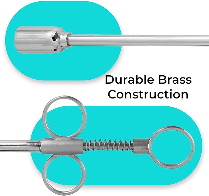 14.75" Mini Balling Gun Spring Clip with 1.25" Brass Metal Head – Durable Veterinary Tool for Efficient Medication Delivery in Large Animals, Livestock Care, and Cattle Treatment