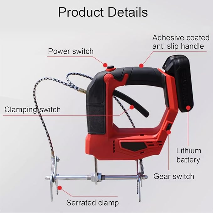 Electric Beehive Frame Shaker, 4 Speeds Cordless Bee Shaking Machine, Clamp Spleen Bee Remover Tool with 2000mAh Lith Batteries for Beekeepers Farm