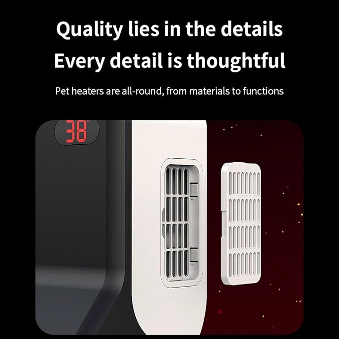 Dog House Heater With Thermostat,Anti-Bite Cord Heated Dog,Heating Pet For Outside Winter Insulated,Wall-Mounted Design, Safe Pet For Dogs Chicken Coops Rabbits