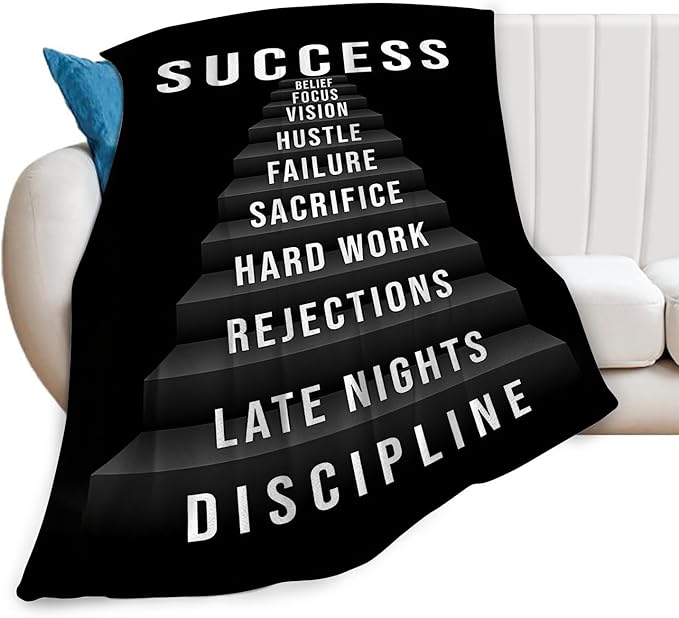 Success Blanket Gifts for Boys Girls Men Women Soft Warm Plush Throw Blanket Flannel Fleece Fuzzy Stuff Blanket for Bed Couch Living Room Decor 60"X50"
