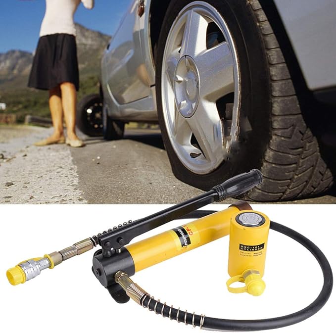 10T Hydraulic Jack Manual Hydraulic Pump Set, Heavy Duty Steel Lifting Tool for Car Construction and Repair Work