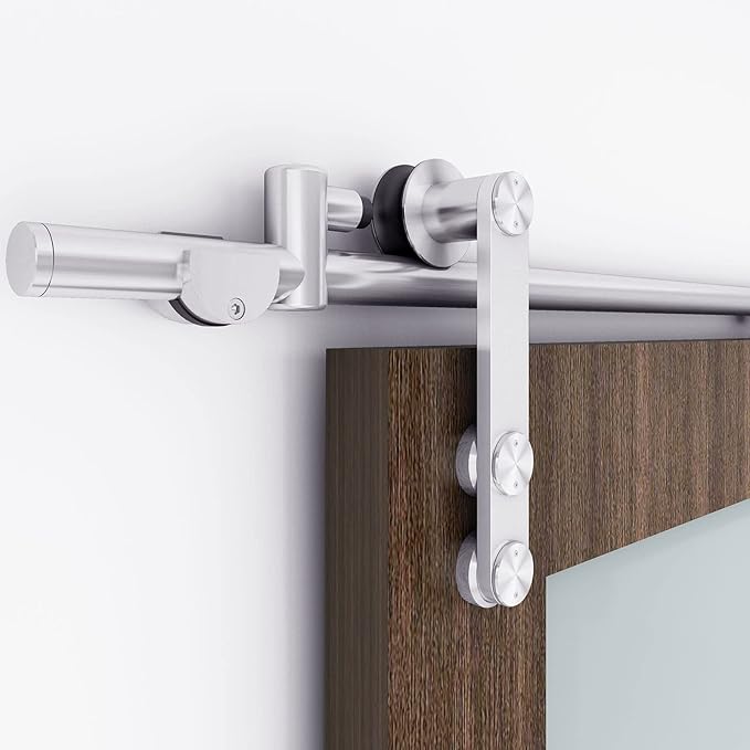 EaseLife 6 FT Stainless Steel Sliding Barn Door Hardware Track Kit,Heavy Duty,Anti-Rust Anti-Corrosion,Slide Smoothly Quietly,Easy Install (6FT Track Kit for 30"~36" Single Door)