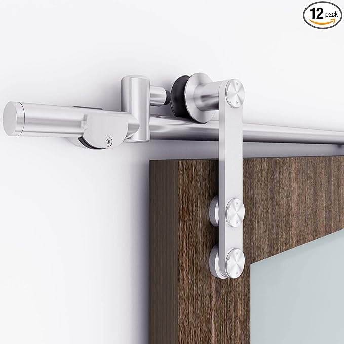 EaseLife 6.6 FT Stainless Steel Sliding Barn Door Hardware Track Kit,Heavy Duty,Anti-Rust Anti-Corrosion,Slide Smoothly Quietly,Easy Install (6.6FT Track Kit for 36"~40" Single Door)