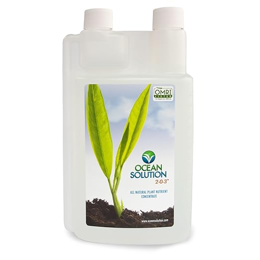 OceanSolution 2-0-3 All Natural Liquid Fertilizer – 32 Oz Concentrated Mineral Fertilizer & Plant Food for Microgreens, Hydroponics, Gardens & Lawns–OMRI Listed, No Odor(1oz per Gallon of Water)
