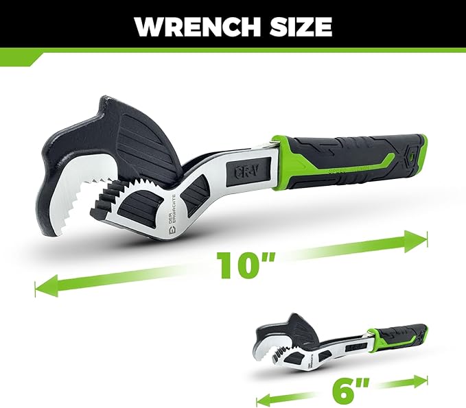 Multi-function Adjustable Pipe Wrench Set, 2-Piece, Quick Self-Adjusting, Power Grip for 7-35mm Nuts, Pipes Use，Chromium Vanadium Steel