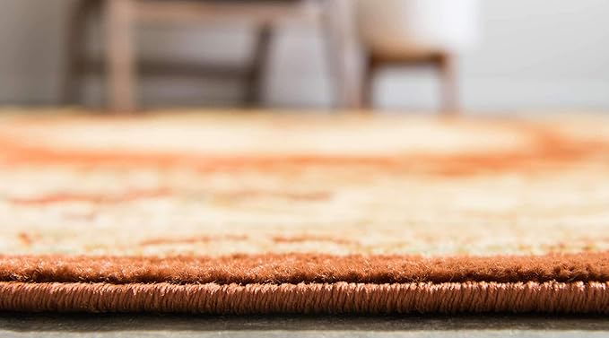 Unique Loom Versailles Collection Traditional Classic Floral Motif Area Rug (5' 0 x 8' 0 Rectangular, Terracotta/ Ivory)