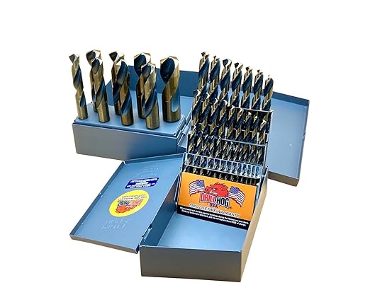 Drill Hog 37 Pc Silver & Deming Drill Bit Set 1/16" to 1" Molybdenum M7