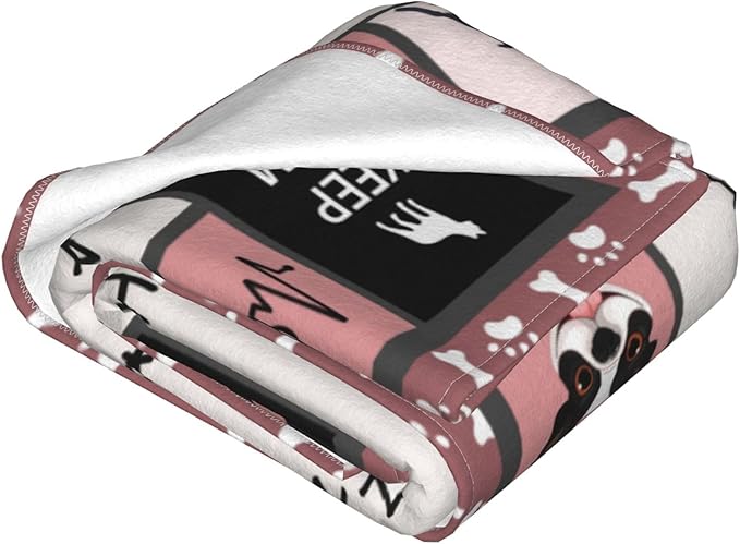 Boston Terrier Throw Blanket - Frenchie Dog Pet Lover Gift for Kids, Girls, Women - Plush Cozy Fleece Flannel Cute Puppy Decor 60"X80"