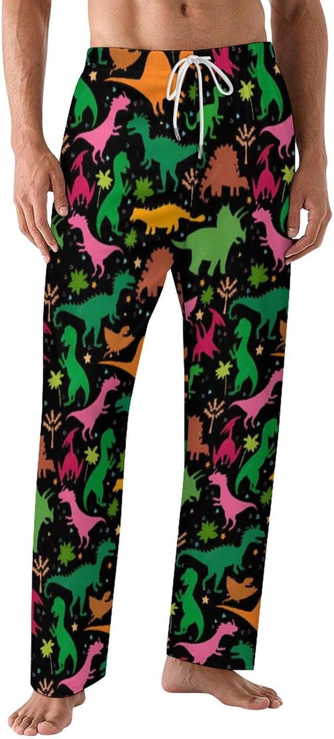 Funny Mens Pajama Pants Lightweight Soft Lounge Pant Sleep Pj Bottoms for Men With Pockets