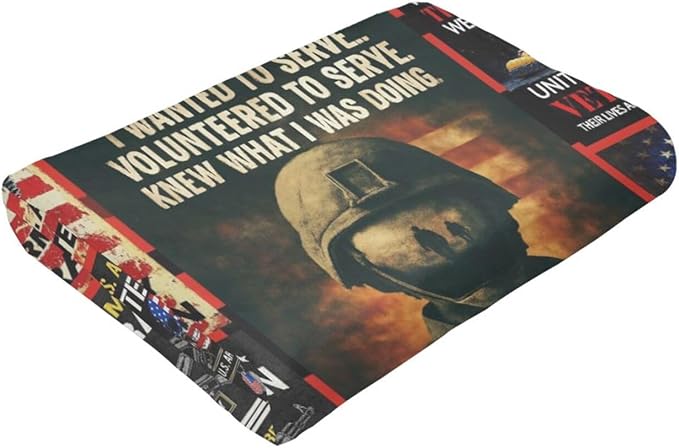Patriotic Soldier Throw Blanket America Soldier Flannel Blankets American Army Plush Super Soft Cozy Warm Decor Gifts for Boys Girls Kids Adults Men Women 50" x 60"