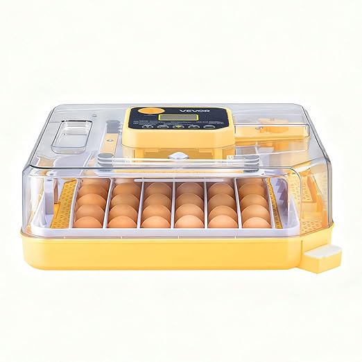 VEVOR 48 Egg Incubator, Automatic Egg Turner with LED Candler, Temperature Display & Auto Humidity Control, 360° View Clear Window, Poultry Eggs Incubator for Hatching Chicks Ducks Goose Quail