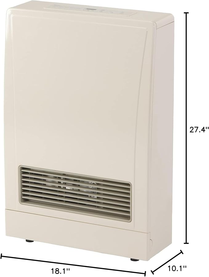 Rinnai EX08DTN Direct Vent Wall Furnace, Indoor Natural Gas Heater, Energy Efficient Space Heater, 8,000 BTU, Beige