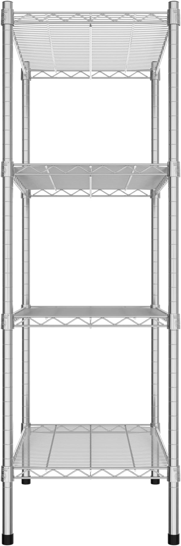 Commercial NSF Listed Chrome Stationary Wire Shelving Kit 18" x 30" x 54", with 4 Shelves Perfect for Warehouse, Walk-in Refrigerator, Freezer, Grocery Store, Restaurant, Dishroom