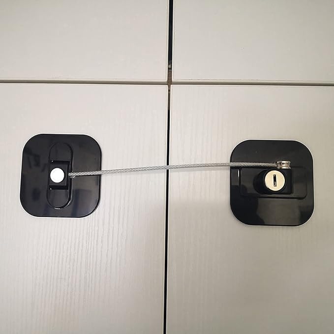 YEYA Upgraded Refrigerator Locks for Adults, Large Base 2-Pack, Cabinet Lock for Baby Proofing