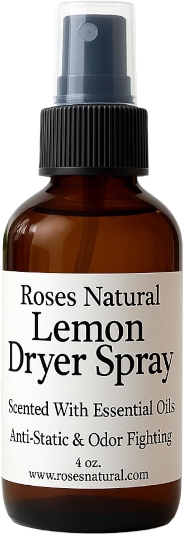 Natural Dryer Ball Spray, 4 oz, Patchouli, Lavender,Essential Oil Laundry Refresher, Fabric Freshener for Clothes, Linens & Wool, Anti-Static & Odor Neutralizer, Made in the USA (Lemon)