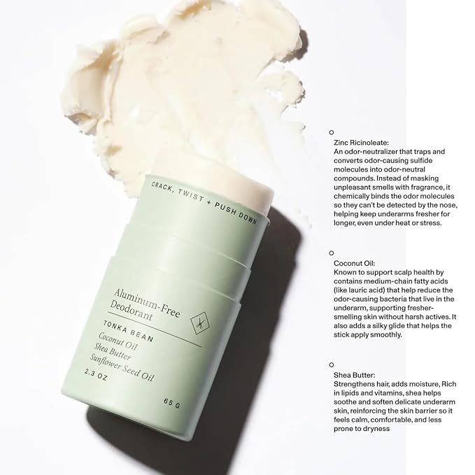 Blind Barber Aluminum Free Deodorant - 98% Naturally Derived Men's Deodorant Stick With Soothing Shea Butter & Coconut Oil - Odor-Fighting & Moisture-Absorbing Formula - Tonka Bean Scent (2.3 oz)